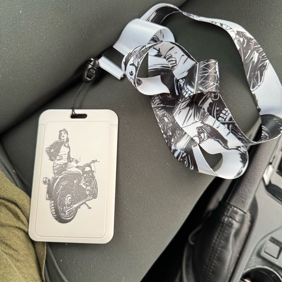 Starry Night/Girl on MotorCycle Lanyard with ID Holders (2 in total) - Picture 5 of 8